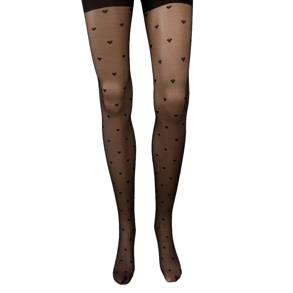 1 шт. женские нейлоновые колготки с принтом в виде сердца | Женская одежда
