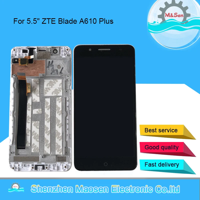 ЖК экран M & Sen для ZTE Blade A610 Plus A2 BV0730 5 дюйма сенсорный с дигитайзером рамка Plus|Экраны