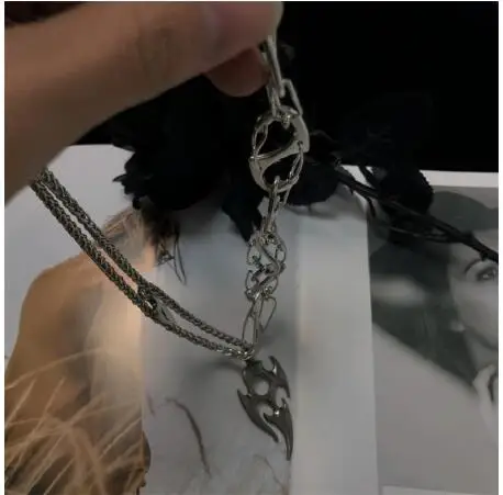 Женское Ожерелье в стиле Харадзюку многослойное ожерелье панк/готика украшение