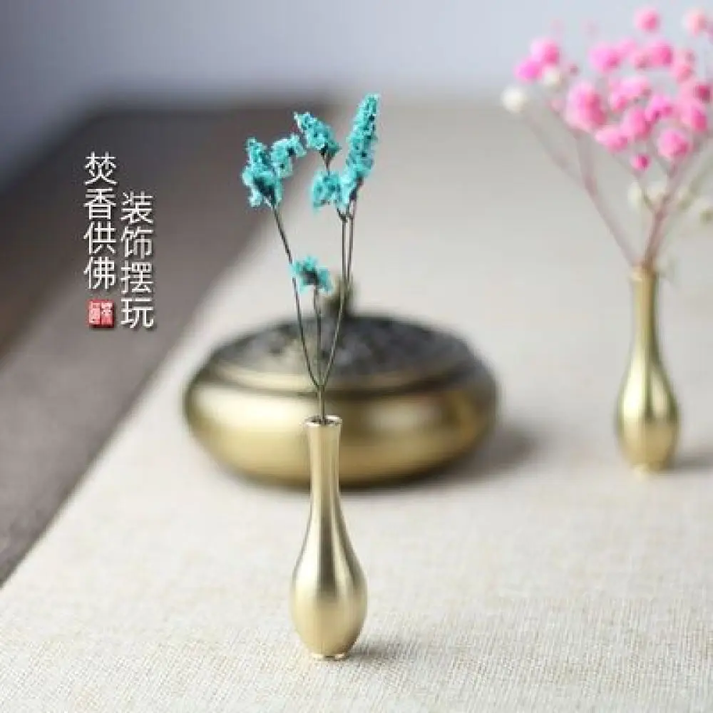 2 шт. мини ваза из чистой меди декоративная настольная латунная креативная (2