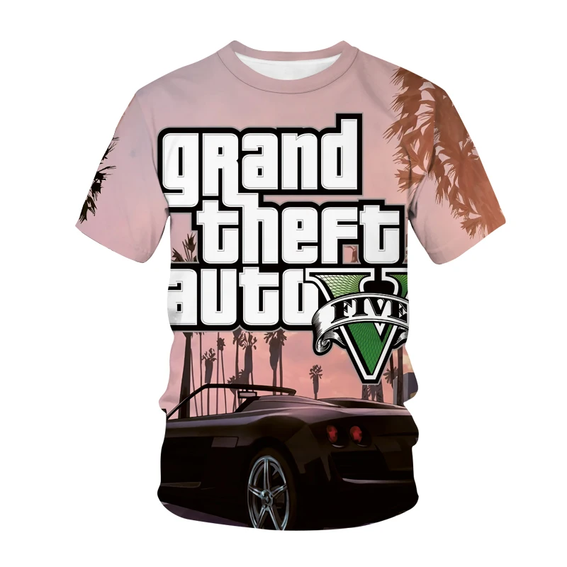 

Popular Game T-shirt Grand Theft Auto 5 3D Print Streetwear Men Women Casual O-Neck T Shirt GTA 5 Hip Hop Tshirt Clothing Unisex