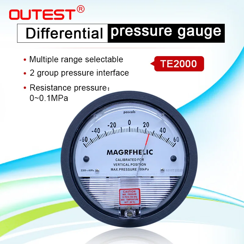 +/ 60pa цифровой аналоговый манометр отрицательное давление измерительные приборы