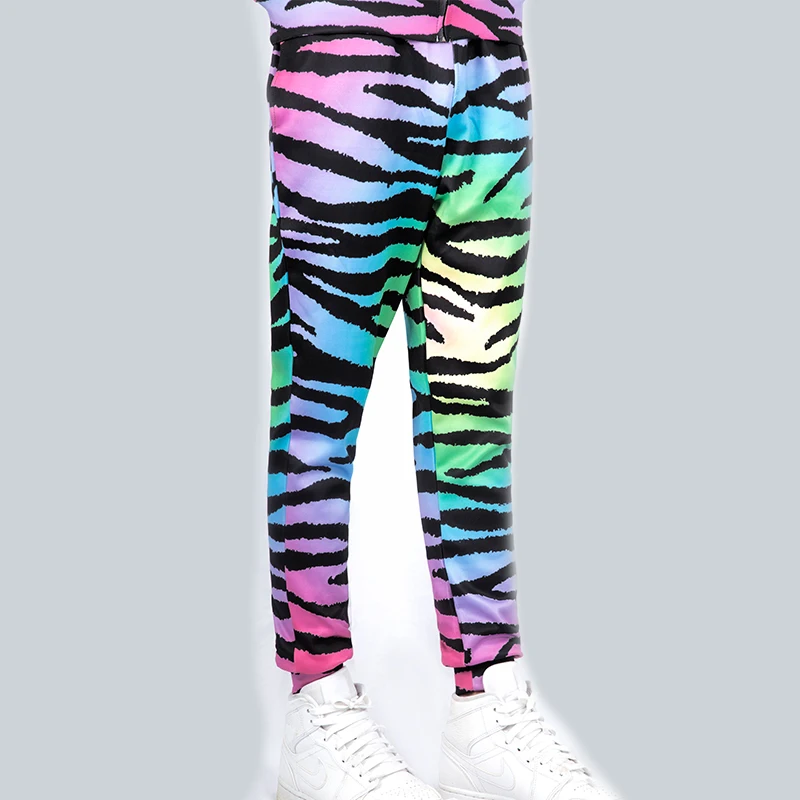 

Hot 2 Piece Set Men And Women Casual Tracksuits 3D Print Colorful Stripes Zebra Clothing Hoodies Pants Sweatshirt Track Suit