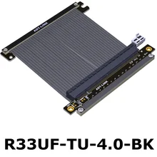 PCIe 16x Riser Cable,PCI Express 4.0 x16 Riser Dual Reverse R33UF-TU, Flexible High Speed GPU Extender For ITX A4 Mini Chassis