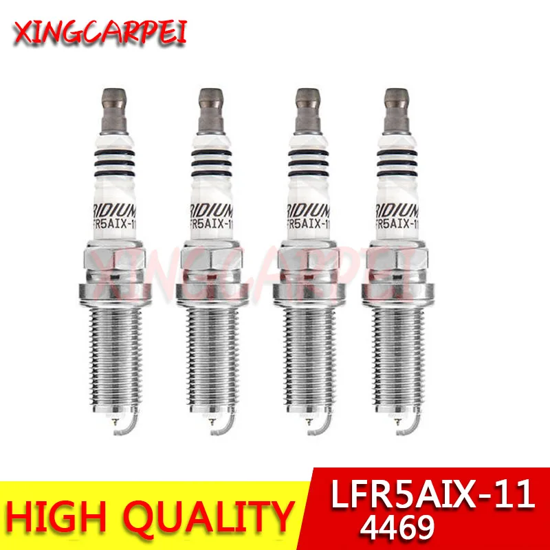 

New 4pcs/lot LFR5AIX-11 4469 Car Spark Plugs For Hyundai Nissan Infiniti Yamaha LF LFR5AIX 11 4469