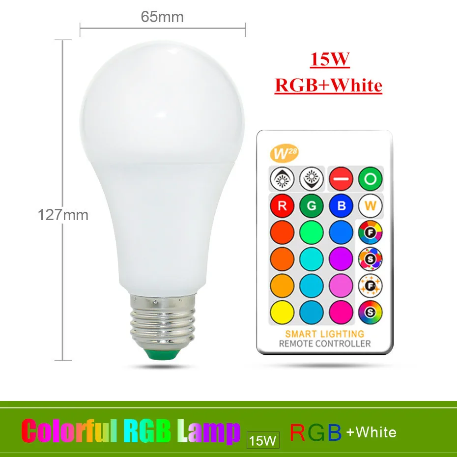 E27 E14 RGB Светодиодная лампа 3W 5 Вт 10 Вт 15 Вт с регулируемой яркостью 16 цветов, волшебная лампа Gu10 AC 220 В 110 В, RGB белый ИК-пульт дистанционного управления, ночной Светильник C3