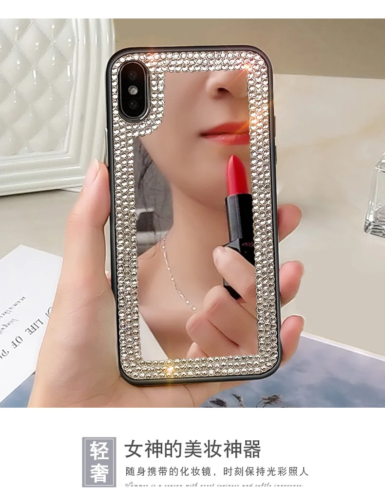 Женский зеркальный чехол со стразами и для телефона Huawei P40 P20 P30 Mate 40 20 30 Pro Lite