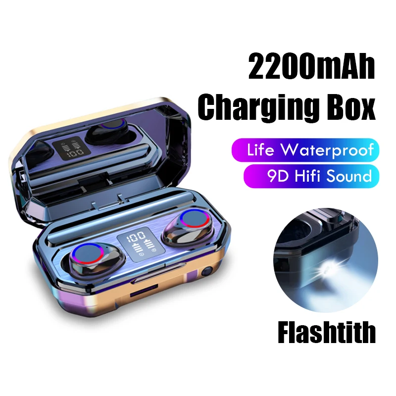 

Wireless Bluetooth Earphone with Microphone Sports Waterproof Wireless Headphones Headsets Touch Control Music Earbuds For Phone