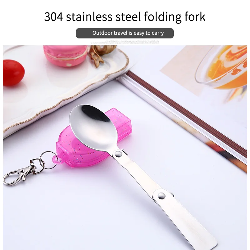 Складная карманная ложка посуда для кемпинга портативная сверхмаленькая из