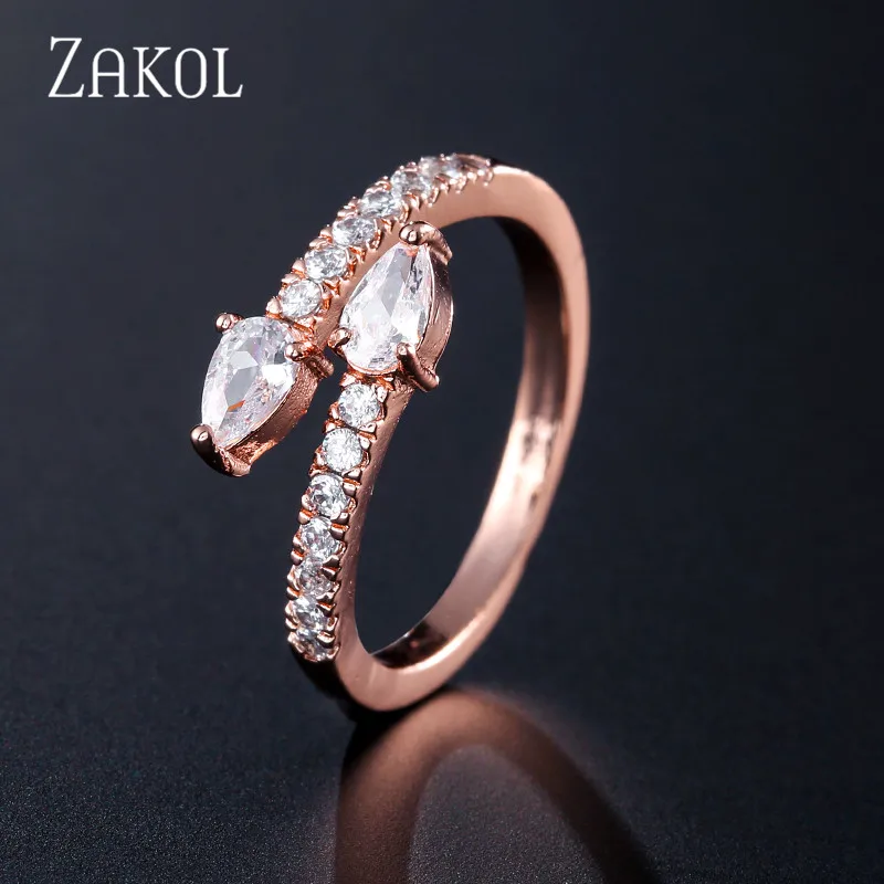 Женское Открытое кольцо ZAKOL свадебное украшение с кристаллами фианита FSRP2145 |