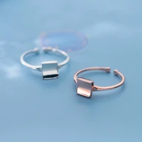 modian geometric concave square ring for women fashion real 925 sterling silve rose gold color free size ring fine jewelry bijou