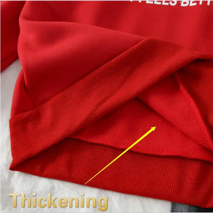 

Women No Hat Hoodies Autumn Winter Plus Velvet Loose Korean Style Trendy Casual O-neck Letter Printed Harajuku Womens Kpop Daily