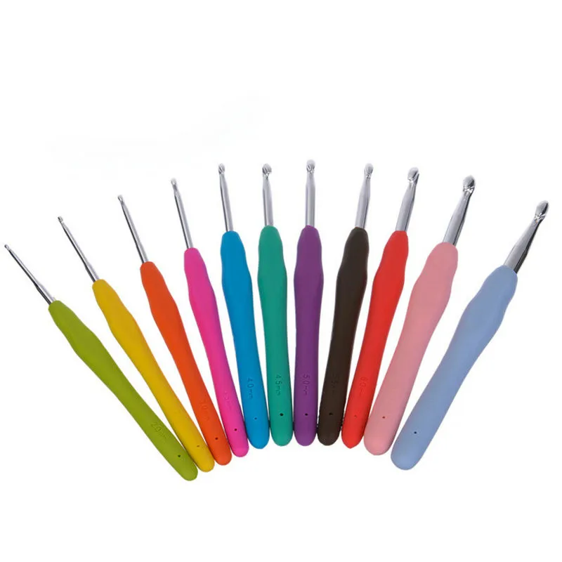 

KOKNIT 11Pcs 2.0-8.0mm Mix Size Crochet Hooks Set TPR Aluminum Knitting Needles For Yarn Weave Knitting Needles Hook Kit