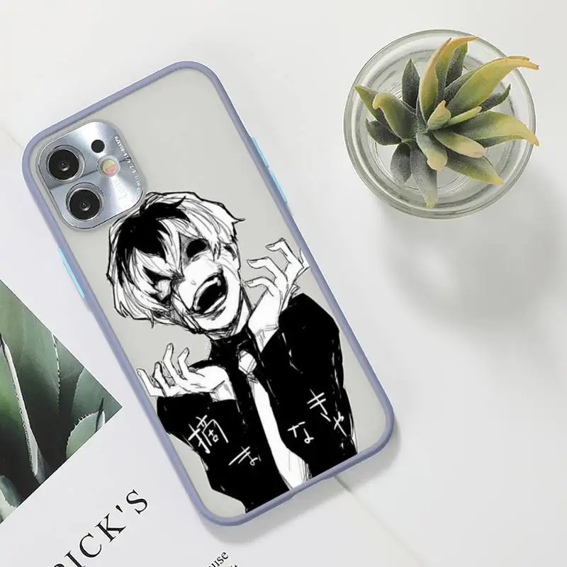 

tokyo ghoul Phone Case For iPhone 12 11 Mini Pro XR XS Max 7 8 Plus X Matte transparent Gray Back Cover