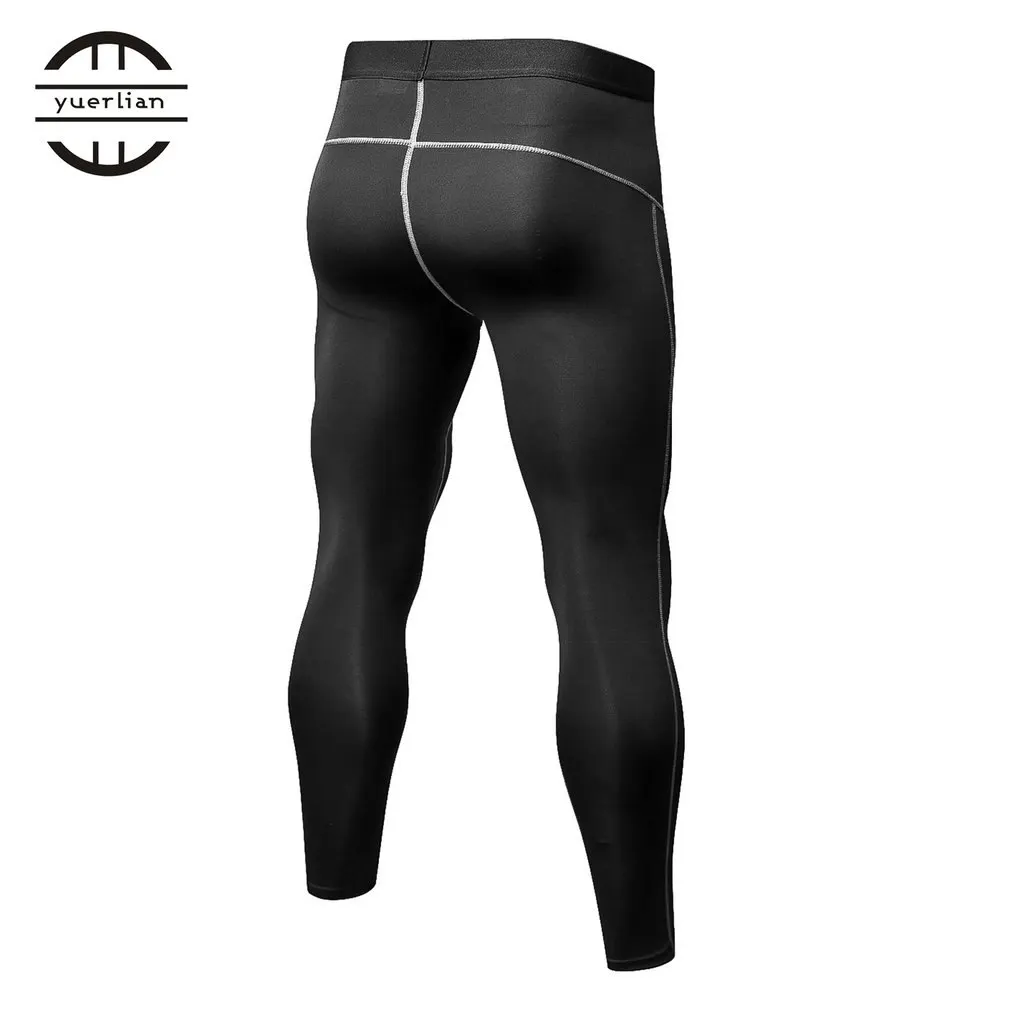 Мужские компрессионные штаны одноцветные спортивные для бодибилдинга мужские