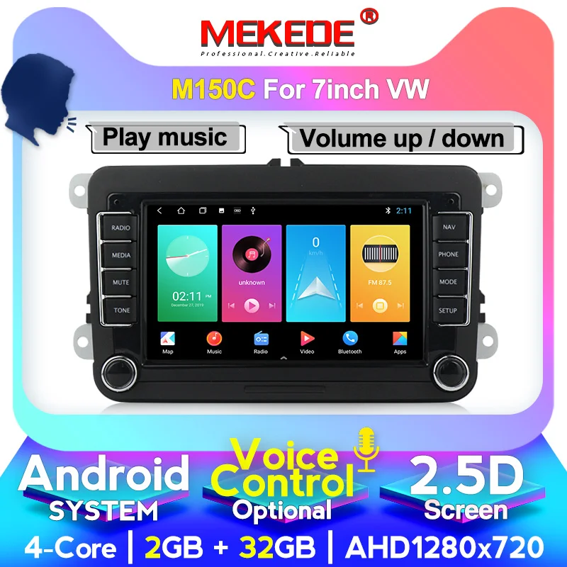 Автомобильная магнитола MEKEDE 1024X600 HD 2DIN для Volkswagen PassatB6 B7 Jetta MK5 MK6 Android DVD GPS VW радио