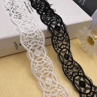 1yard black white milk silk lace ribbon trims underwear lace trim embroidered for sewing decoration african lace fabric