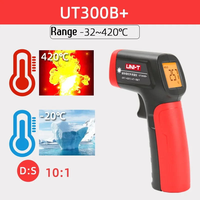 Бесконтактный лазерный инфракрасный термометр UT300B +/A/C/S с ЖК дисплеем измеритель