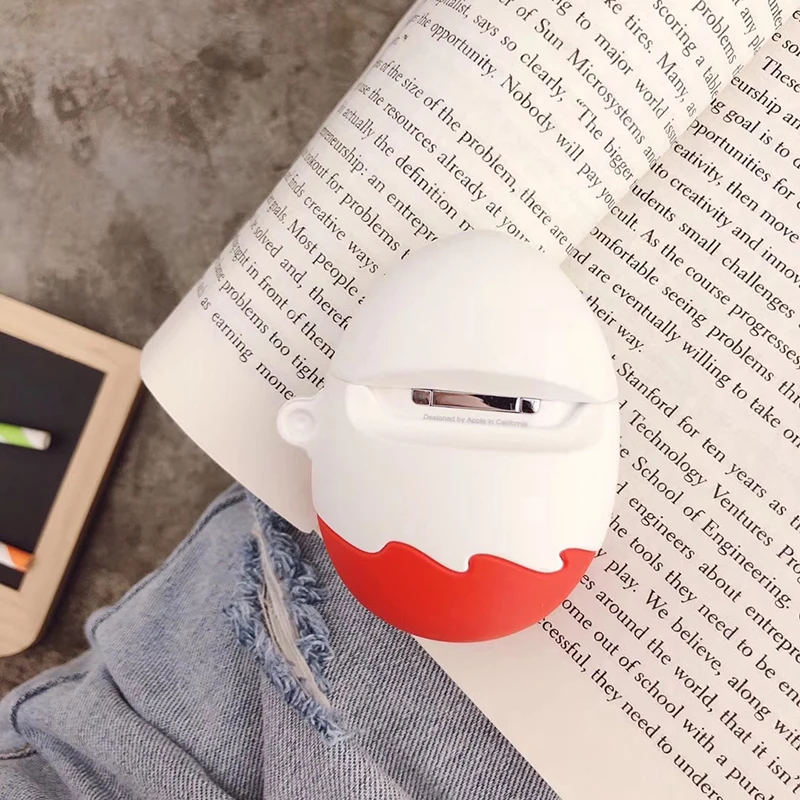 Мягкий силиконовый чехол для наушников AirPods 2 1 3D в виде милого яйца | Электроника