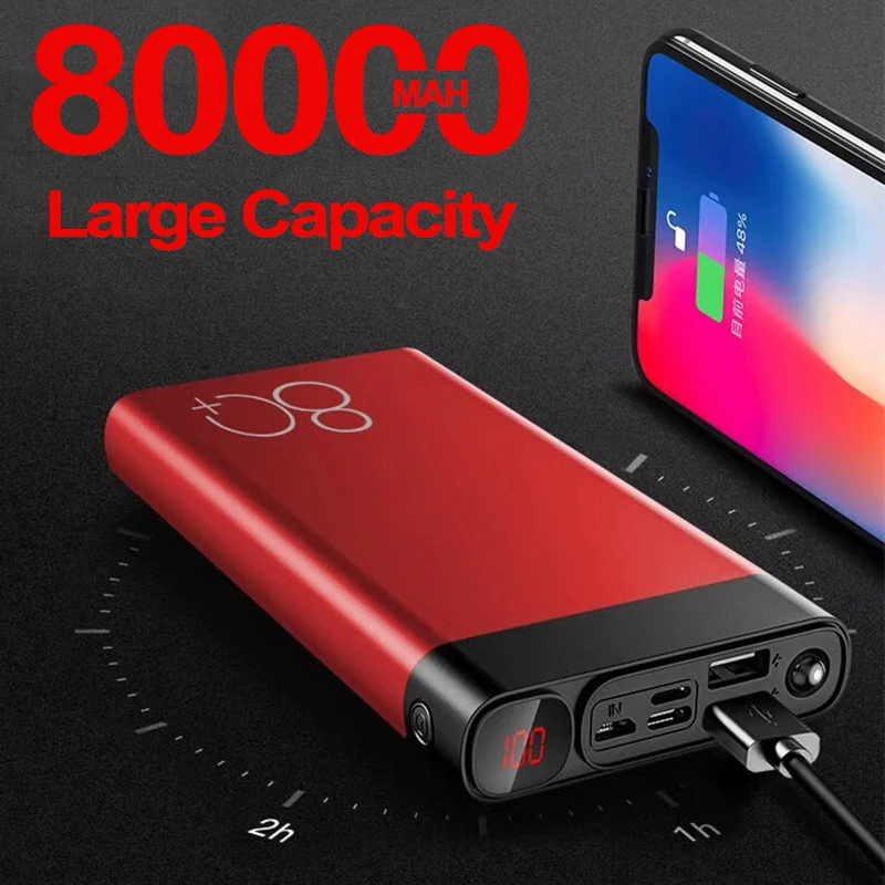 Портативное зарядное устройство с 2 USB портами 80000 мАч|Внешние аккумуляторы| |