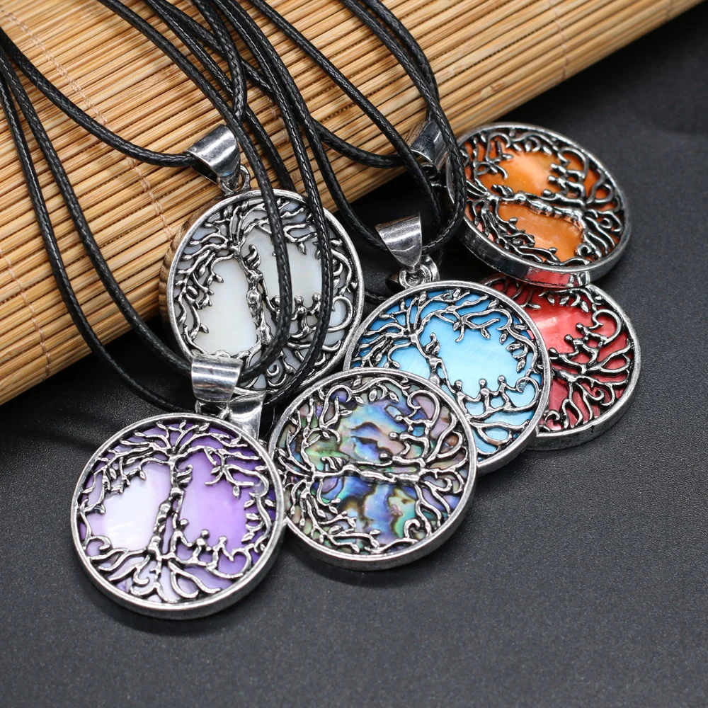 

Ожерелье из натуральной ракушки с круглым кулоном, подвески из кожаного шнура 2 мм для элегантных женщин, романтический подарок для любимой