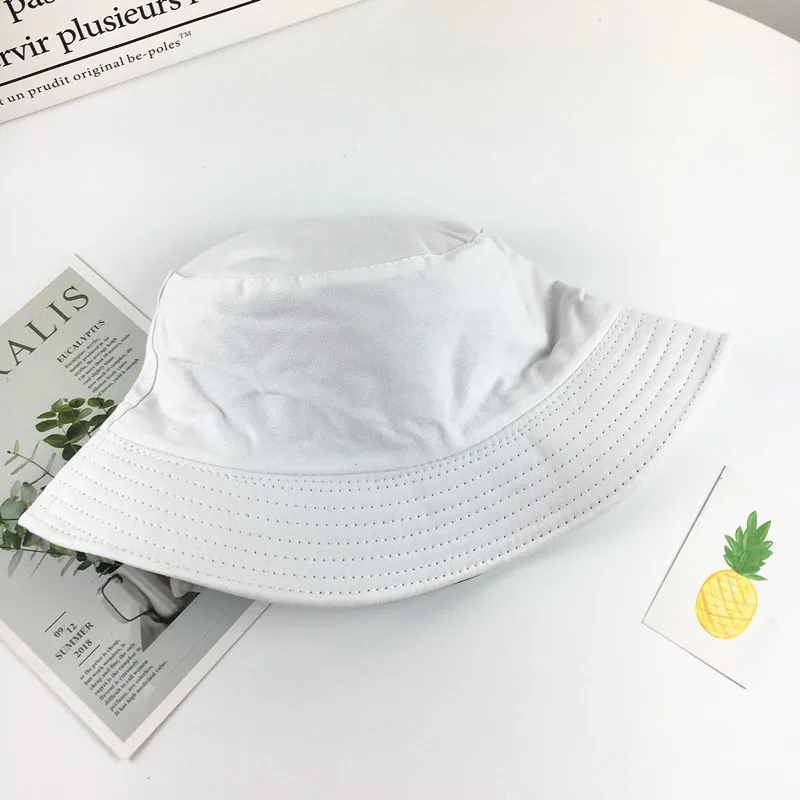 

2020 Cotton Double Sided Solid Color Bucket Hat Fisherman Hat Outdoor Travel Hat Sun Cap Hats for Men and Women 182