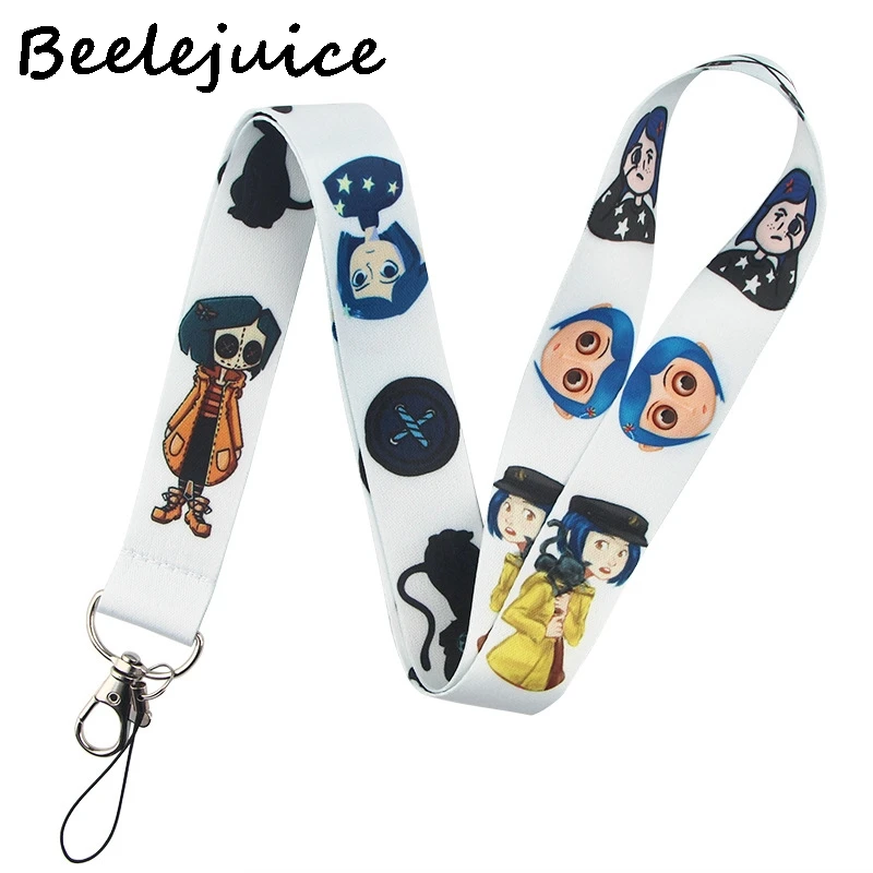 

24pcs Coraline horror characters Lanyard for Keys Phone Cool Neck Strap for Camera Whistle ID Badge Cute webbings ribbons Gifts