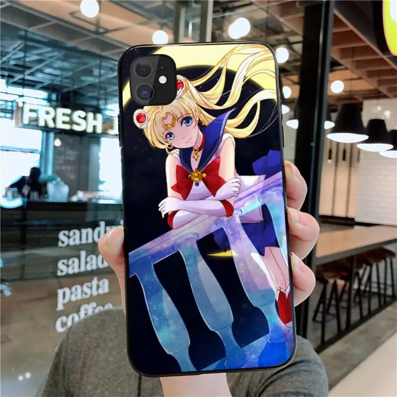 

HPCHCJHM kawaii Anime Sailor Moon Shell Phone Case for iPhone 11 pro XS MAX 8 7 6 6S Plus X 5S SE 2020 XR case