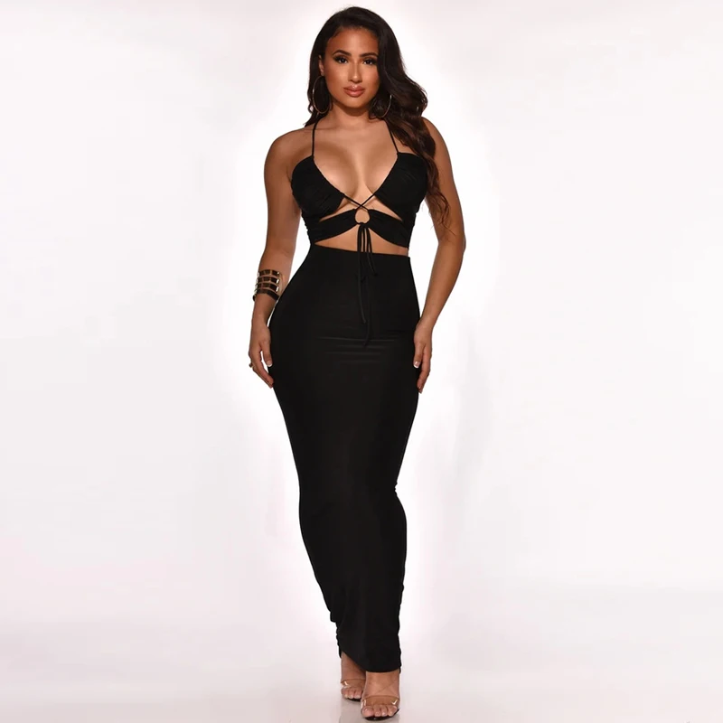 

Платье женское летнее длинное с вырезами, пикантная туника из полиэстера с модным принтом, Повседневный Сарафан, лето 2021