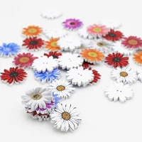 50pcslot 20mm small chrysanthemum button 2 holes wooden buttons decorative scrapbooking craft for scrapbook accessories