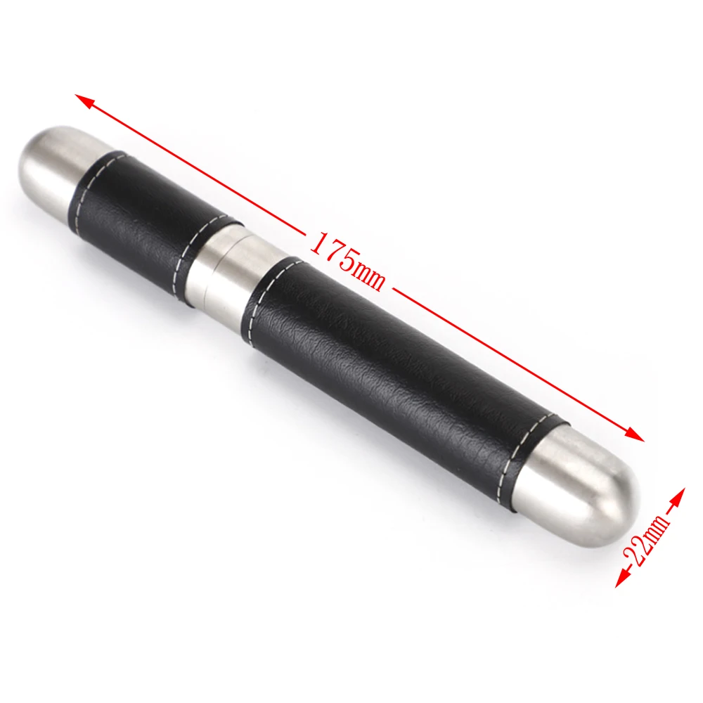 

10pcs/lot Smoke Cigar Stainless Steel Leather Tube Case Holder Smoking Cigarette Accessories For Cigars Cutter Storage Box