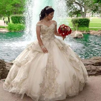 champagne ball gown quinceanera dresses beading sequin sweetheart short sleeveless lace party skirt vestidos de 15 a%c3%b1os
