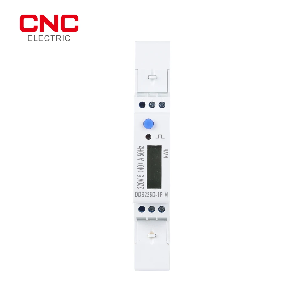 

CNC DDS226D-1P M 5(45)A 45A Max Din Rail Single Phase KWH Watt Hour Energy Meter With RS485 220V 230V 50Hz 60Hz Voltage Current
