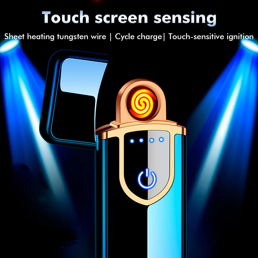 Электронная зажигалка с сенсорным переключением двусторонние ветрозащитные
