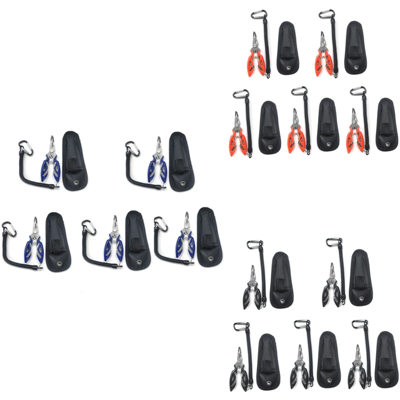 

5 шт. рыболовные плоскогубцы инструмент для резки проволоки с нейлоновой сумкой и ремешком