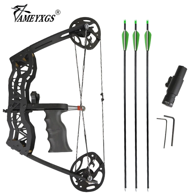 1set Archery 40lbs Compound Bow Set With Laser Sight Right/Left Hand Universal Pully Bow Fr Bows Arrows Shooting Hunting Bow laser sight archery compound bow sights laser light illuminated optical micro optic sight flecha hunting batteries not inclu