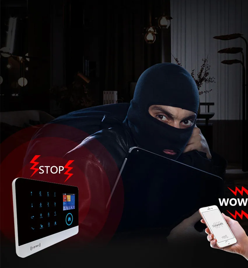 PG-103 Беспроводной Wi-Fi и GSM домашняя/Бизнес охранная противопожарная охранная сигнализация для iOS и Android APP