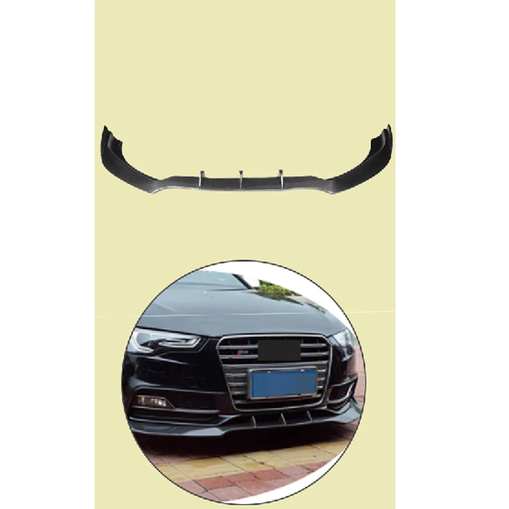 Для S5 передний бампер из углеродного волокна, подбородок, спойлер для Audi A5-Sline S5 8T 2012- non A5, стандартные автомобильные аксессуары, два стиля - Цвет: Style 1