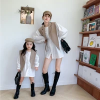 mom and daughter dress parent child matching outfit children girl dresses dor womens clothing 2021 autumn mother and me blouse