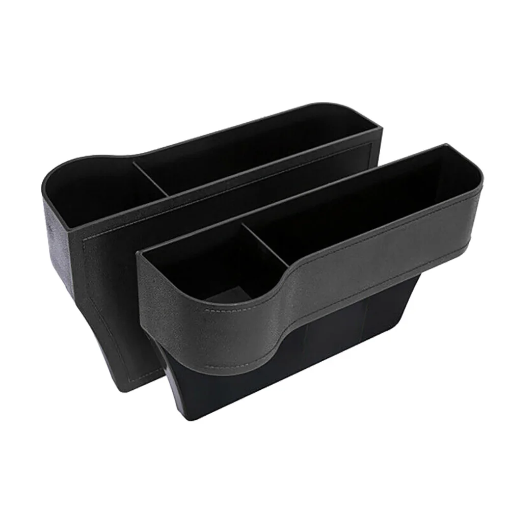 

Organizer Storage Box Pocket w/ Cup Holder Side Black 2x Car Seat Gap Catcher