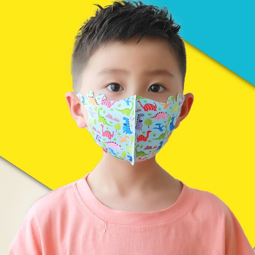 Маска детская многоразовая регулируемая с мультяшным принтом 5 шт. | Красота и
