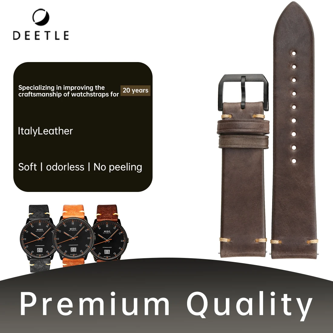 Natural Genuine Leather Watchband Quick Release Smart Watch Band 18mm 20mm 22mm 24mm for Casio Fossil Brand Cowhide Watch Strap