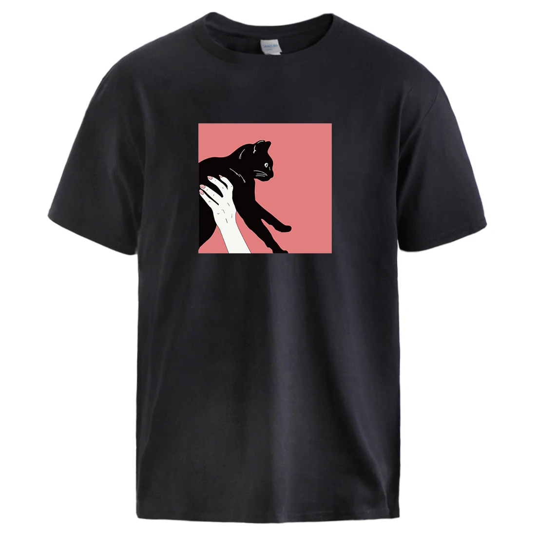 

Summer Funny Black Cat Print Men T shirts Hot Sale Male Brand Casual Tops Sportswear Homme Hip Hop Streetwear Outerwear