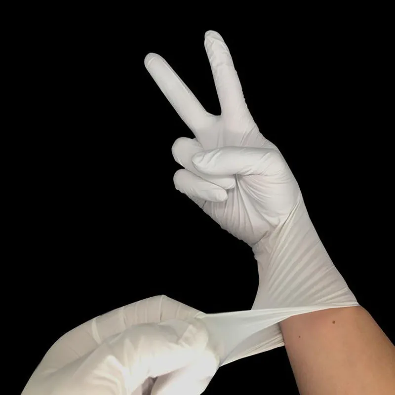 50 шт одноразовые латексные перчатки для тату белые Нескользящие кислотные и