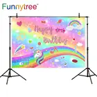 Фон Funnytree для студийной фотосъемки, радуга, конфеты, бар, единорог, облако, день рождения, Baby shower, Декор, фотозона, фотосессия