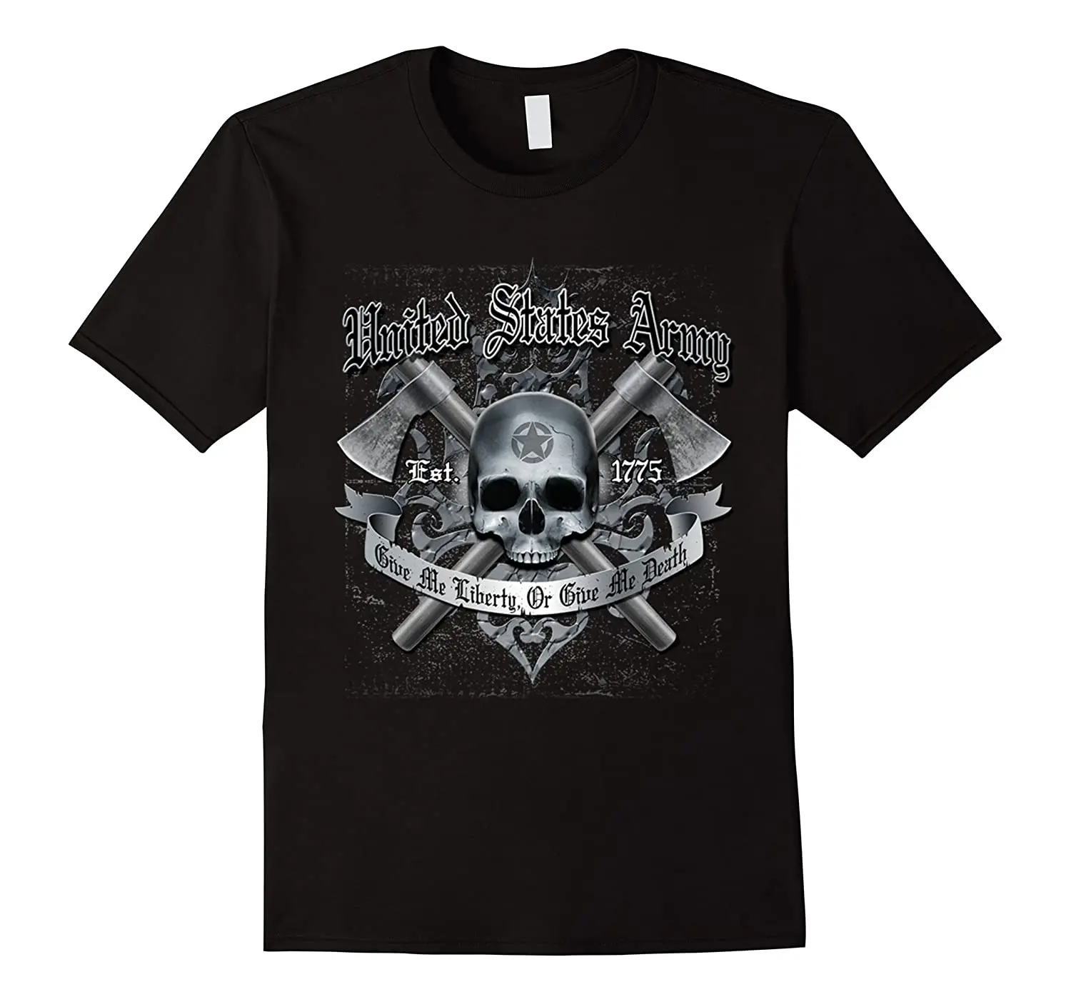 

Give Me Liberty or Give Me Death. US Army Skull T-Shirt. Summer Cotton Short Sleeve O-Neck Mens T Shirt New S-3XL