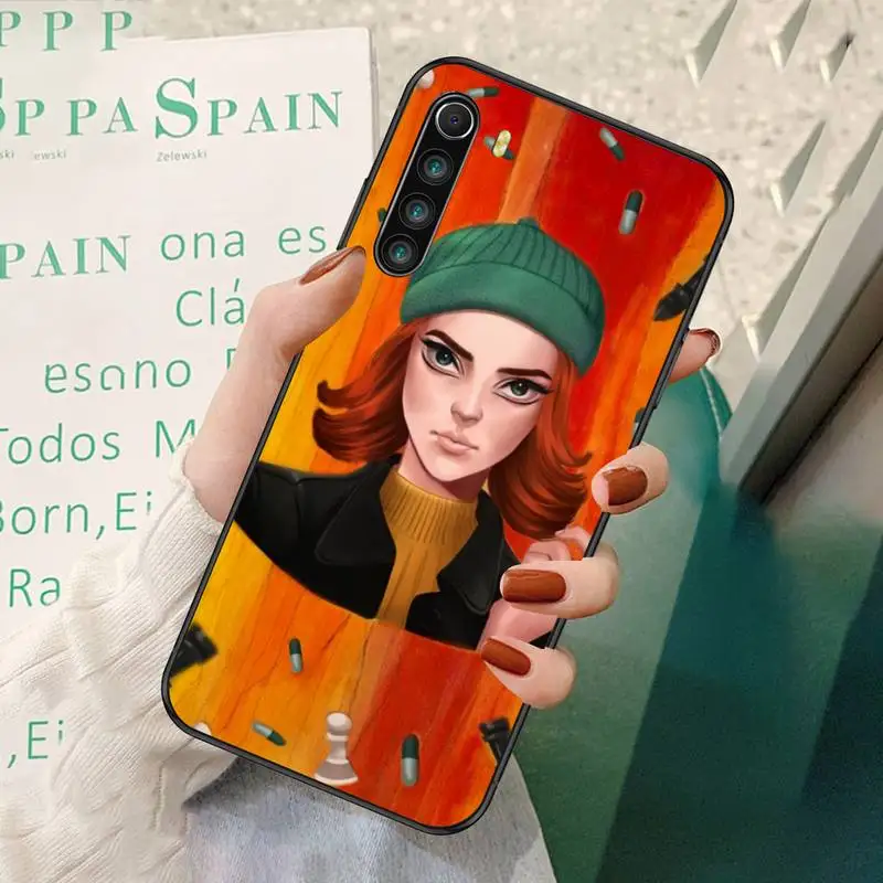

LJHYDFCNB The Queen's Gambit Black Soft Phone Case For Redmi 7 8 9 A K20 30 Pro Note 8 9 Pro 9s