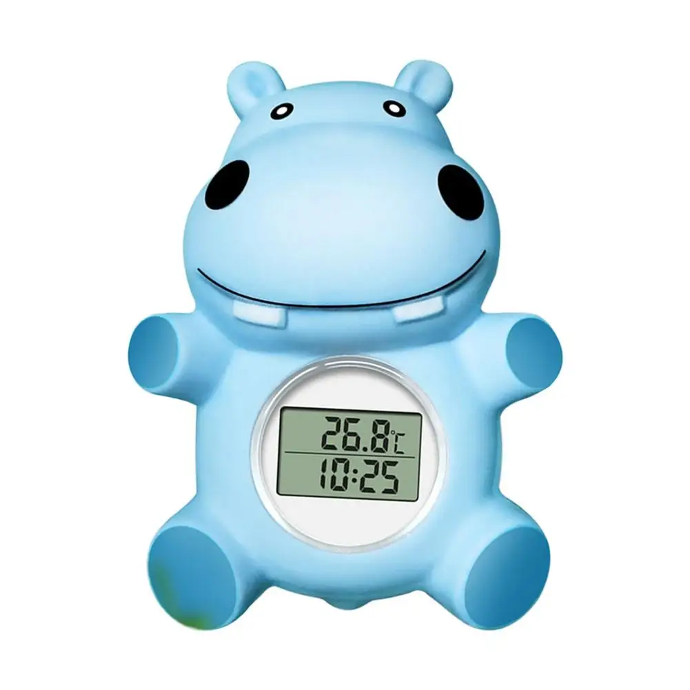 Newborn Baby Hippo Shape Flashing Alarm LCD Water Temperature Meter Baby Bath Toy Water Toy