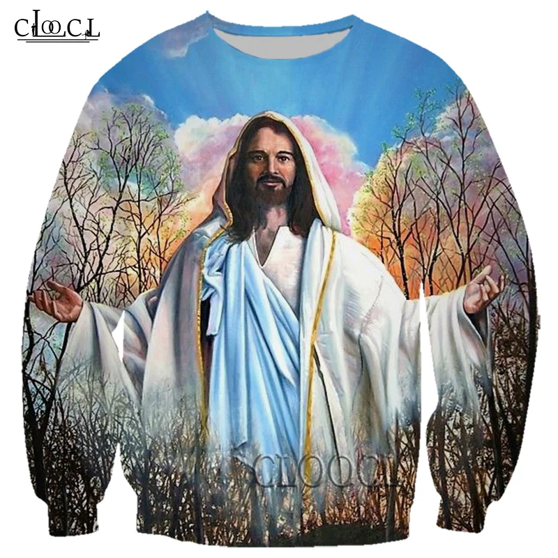 

CLOOCL новые Бог Религиозные Статуи Христа Толстовка с принтом Jesus повседневные 3D принт популярные унисекс для мужчин и женщин на осень беговы...