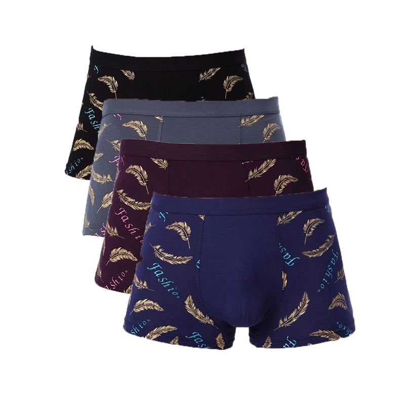 4 шт./лот мужские боксеры из бамбука большого размера соблазнительные шорты для